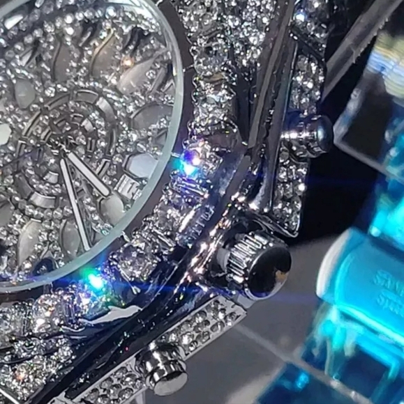 Men's Luxury Fully Covered Iced Out Simulated Diamond  Arabic Numeral Watch - Picture 7 of 15